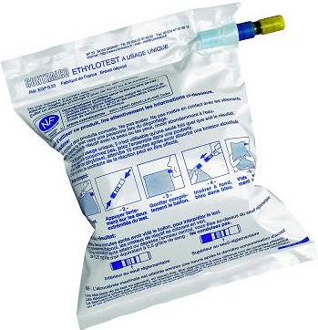 Éthylotest chimique à usage unique